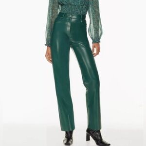 Wilfred free teal faux leather jeans. Size 14
